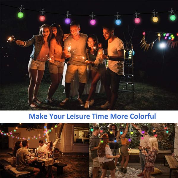 smart outdoor string lights G50 patio festoon light waterproof holiday decor lights