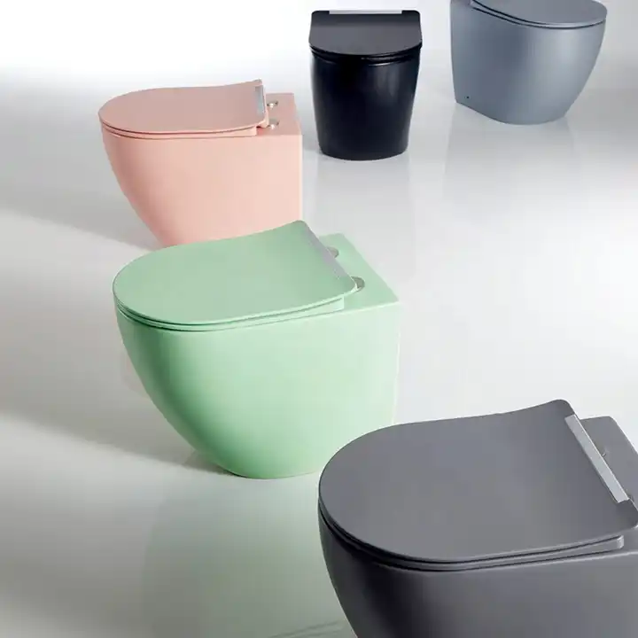 Ceramic Bathroom Sanitary Ware WC Matt Color Modern Wall Hung Toilet