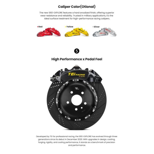 TEI S60-EXPLORE Front 6 Pistons 378/400/420mm Rotor Modified Racing Big Brake Kit for Nissan GTR R33 R34 R35