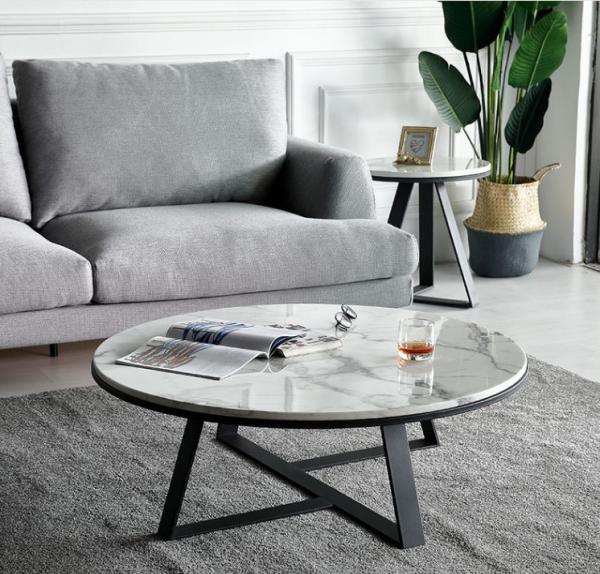 Hot selling Round Center Table Stainless Steel Base Marble Top Coffee Tape Side Table