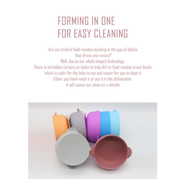 Food Degree Baby Silicone Food Bowl Suitable For Dishwasher FDA Approved