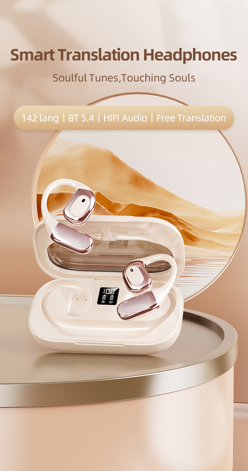 Wireless Earbuds Translator 138 Languages Language Translation Headsets Two Way Translator Device