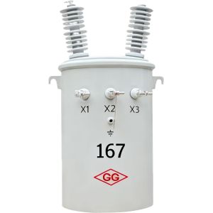 167kV Single Phase Pole Mounted Power Distribution Transformer 10kVA-333kVA