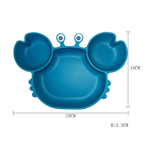 Crab Shape Silicone Baby Tray Set Food Grade Eco Friendly Custom Logo