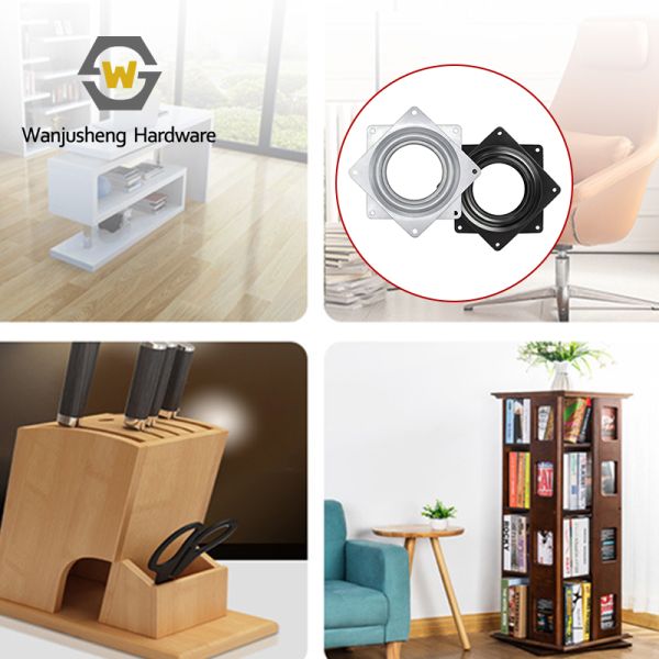 3 - Inch Metal Turntable with Steel Balls 360 - Degree Rotating Hollow Small Turntable Hardware Bearing