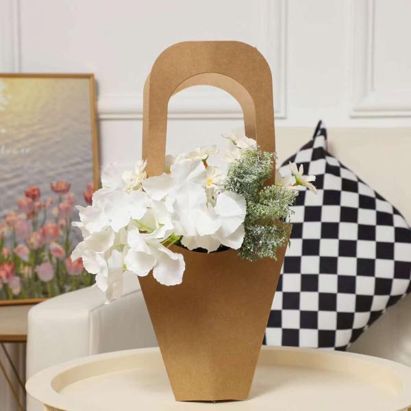 На заказ цвет Приемлемый Рукотворный цветоносец Букет Упаковка Kraft Paper Bag For Flower