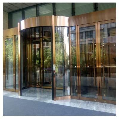 AC220/50Hz Voltage Frequency Automatic Revolving Door For Office Buildings