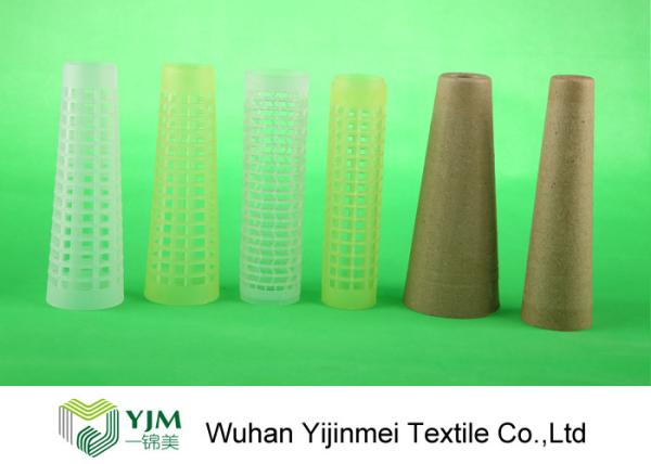 Z Twist White Dyed Virgin Spun Polyester Yarn For Sewing / Knitting / Weaving