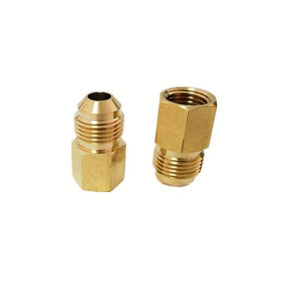 CNC Brass Tube Fitting Adapter 1/4 NPT Female Thread * 1/4 Flare Male