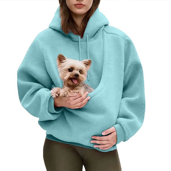 OEM/ODM Wholesale Couple Pet Cat & Dog Bag Hoodie with 3D Embroidery Cartoon Design Winter Fashionable Warm Breathable Windproof