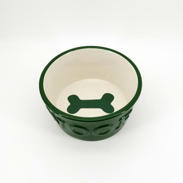 Colorful Ceramic Pet Bowl , Rounded Ceramic Dog Slow Feeder For Food Water Feeding