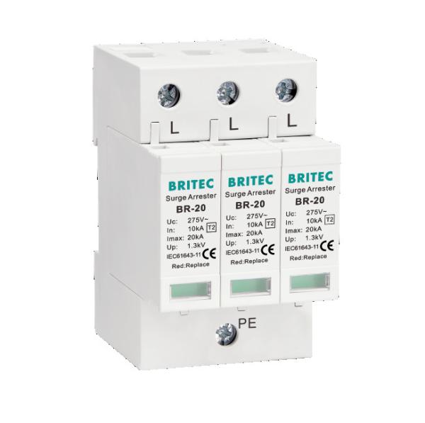 BR-20 4P Class 2 Surge Protective Device Lightning Arrester 3 Phase Thunder SPD type 2 surge protection device