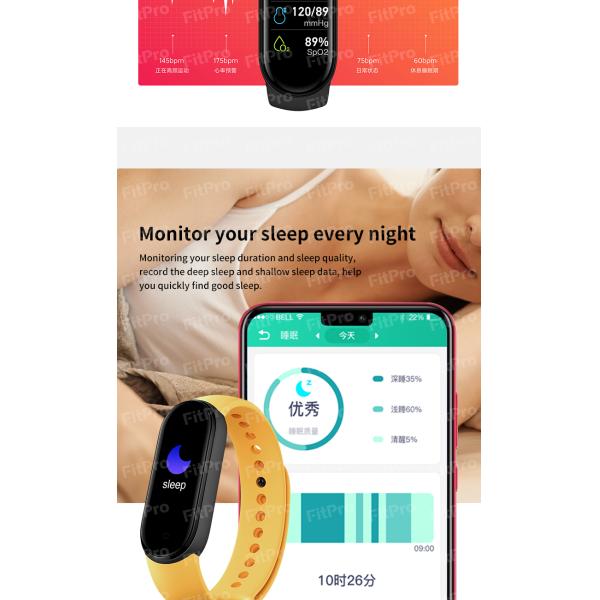 Wholesale Smartwatch Fitness Tracker Watch For Xiaomi Smartband Mi Band 6 5 Fitness Bracelet