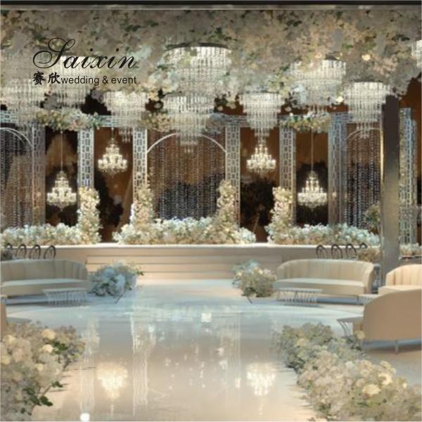 Антикварный золотой кристаллический люстра лампы потолок роскошный K9 свадебный потолок украшения