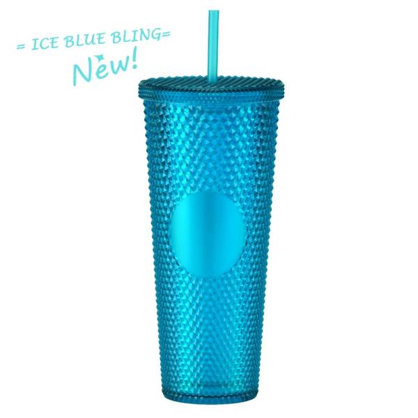 Factory Direct Supply Double-layer Plastic Straw Cup, Large Capacity Creative 710ml Durian Cup, Prickly Cup, Portable Diamond Cup