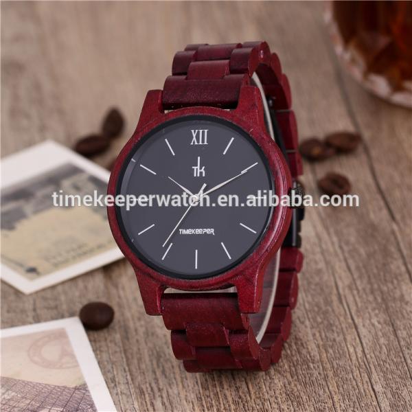 High quality made out of Purple heart wood fashion design men wood band watch