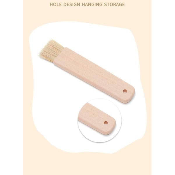 Natural Bristle Wooden Pastry Brush Wood Basting Brush For Baking Customized