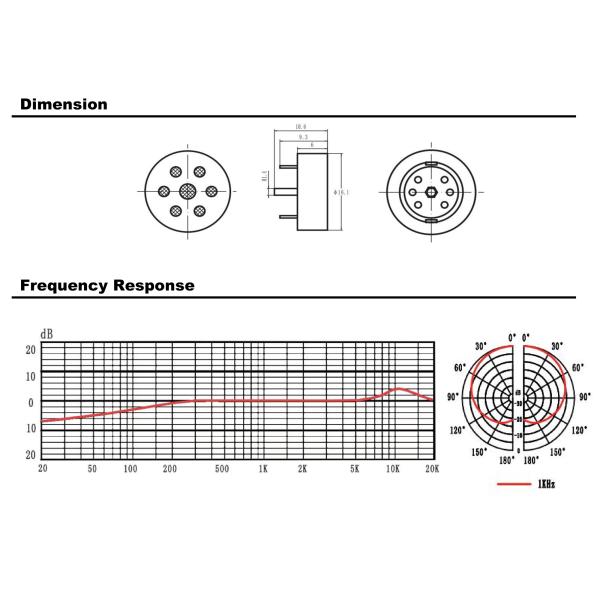 797 AUDIO CY018D 26mm Hyper-Cardioid Electret Mic Dynamic Condenser Microphone Capsules