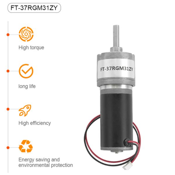 HighTorque DC Spur Gear Motor FT-37RGM31ZY Slow Speed 2-600 Rpm Low Noise