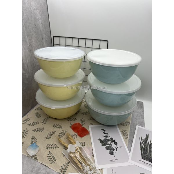 High Temperature Logo Printing Enamel Mixing Bowl Custom Color 18cm 20cm 22cm 24cm