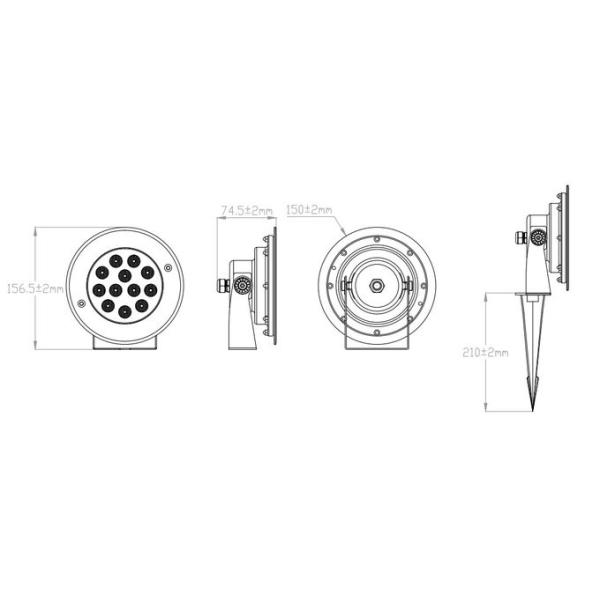 10W LED Spike Light Outdoor Landscape RGB Color LED Garden Light SS316L IP68