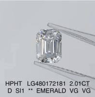 2.01 Ct HPHT Laboratório Criado Esmeralda Corte Diamante Cor D Claridade Si1