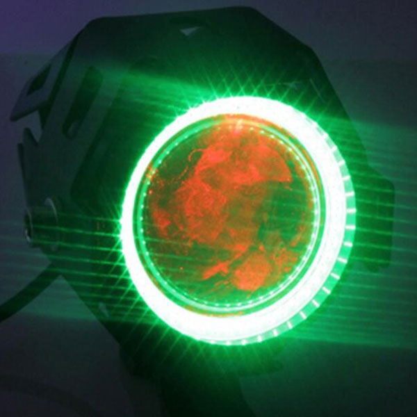 U7 15W Angel Eye Motorcycle Driving Lights 6000k - 7000k Aluminum Alloy