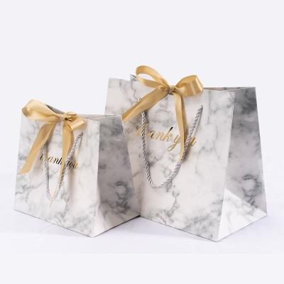 Encomenda personalizada aceita CAIFENG Saco de papel de mármore de luxo para calçados