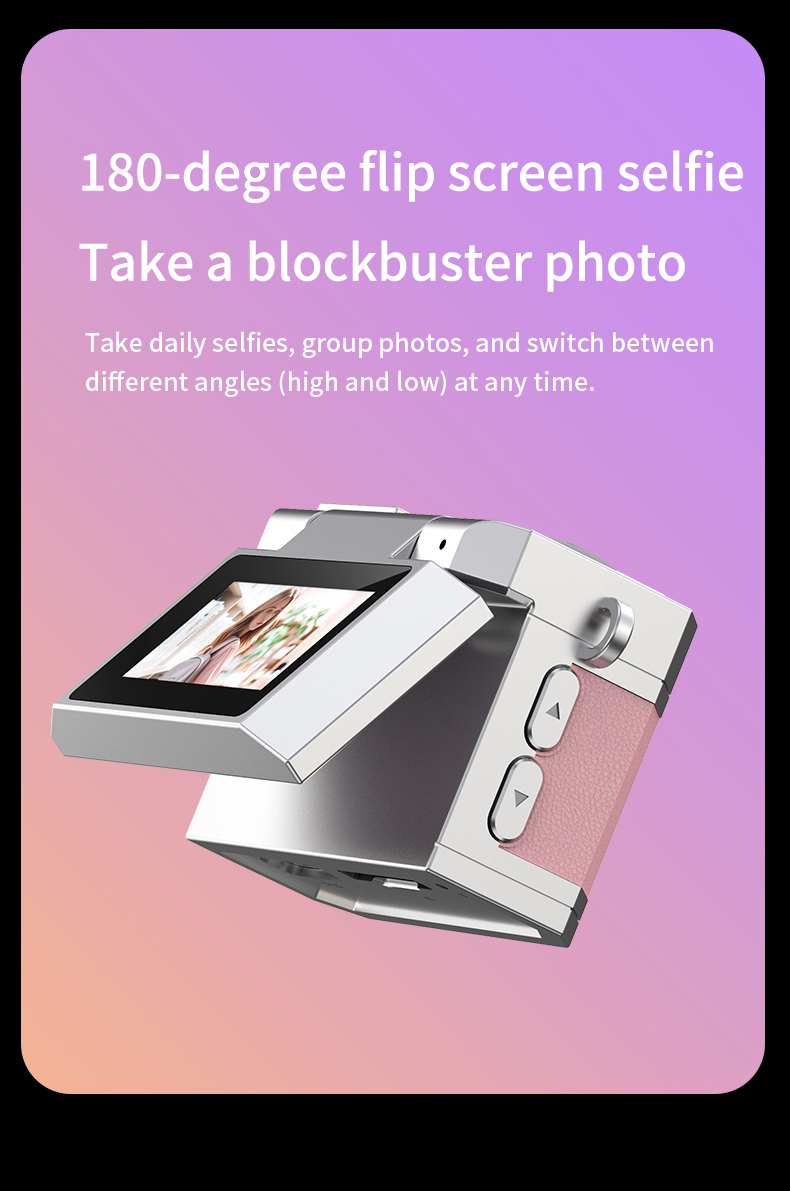 DLC 1080P HD Neck-Wearable Mini Camera - Flip Rotatable Lens, Flash & Filters & Selfie, Portable Fashion Accessory Camera