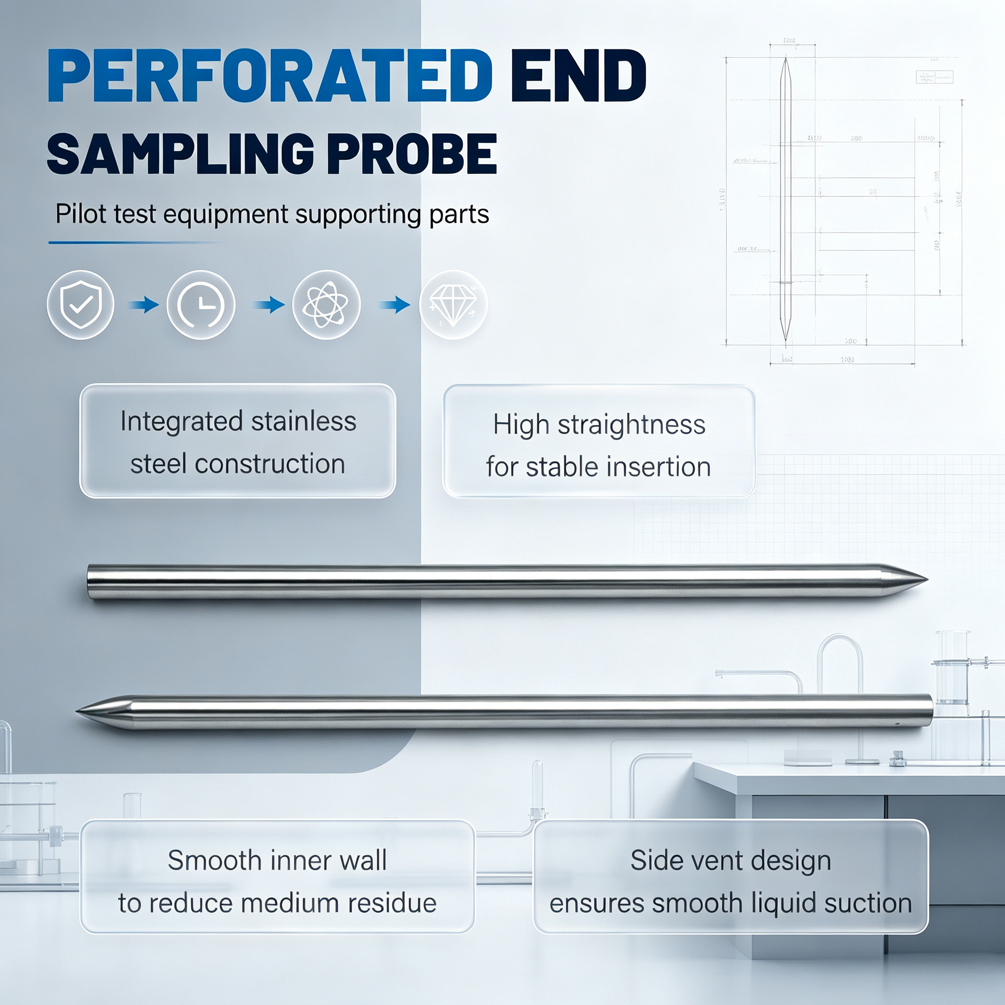 Customized Tapered Tip Hollow Guide Tube With Sharp Conical Head