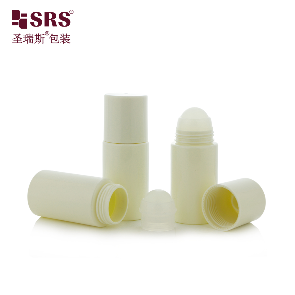Eco Friendly PET Roll On Bottle 50ml Screw Neck Empty Cosmetic Container For Body Oil Deodorant Eye Serum Packaging