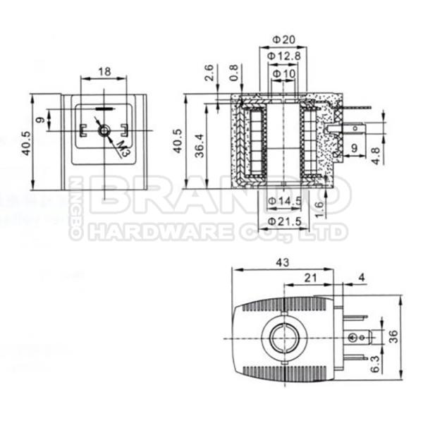 14.5mm Hole 6013 6014 Plunger Solenoid Valve Electrical Coil