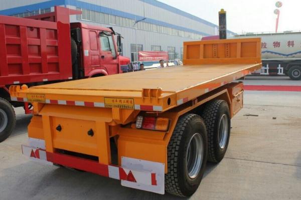 Dual Axles 20 Foot Extendable Flat Bed Semi Trailer T700 Steel Versatile