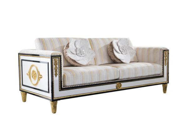 Spanish Style Wooden Design Royal Furniture fabric Upholstery latest modern Contemporary Sofa Set