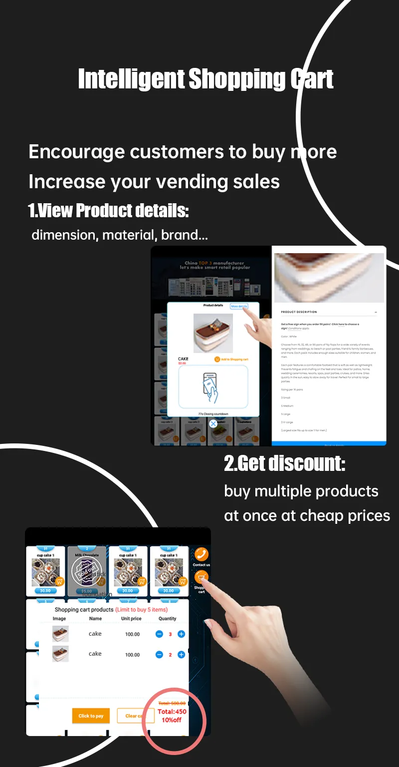 Large 55-Inch Touch Screen Vending Machine with Lightbox For Selling Snacks and Drinks