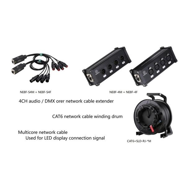 CAT6 Тактический Ethernet кабель Защищенный Quad кабель с 2' Fantails на каждом конце