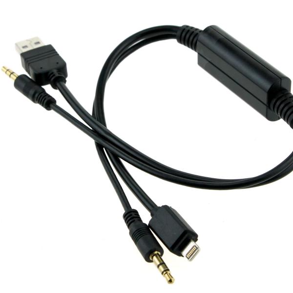 BMW 8pin cable with 3.5MM AUX Interface Adapter for MINI iPOD iPHONE 5 5S 5C Lighting