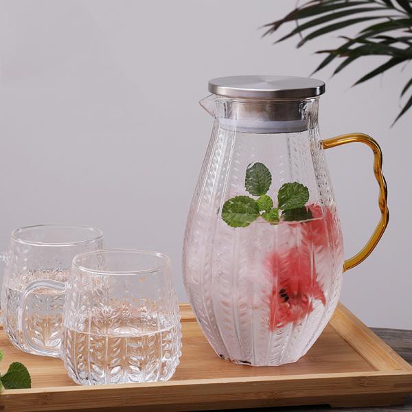 Kitchen 1.5L Glass Water Pitcher Microwave Safe High Borosilicate Material