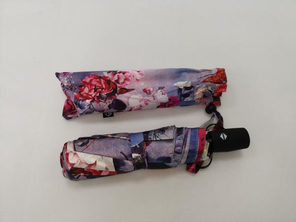 Convenient Auto Open Close Umbrella , Folding Golf Umbrella With Flower Design