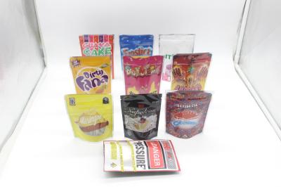 Sacos de ervas daninhas PET brilhantes de Mylar à prova de odor com fecho à prova de crianças
