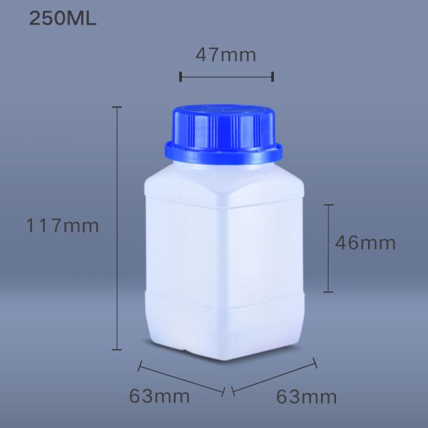 Custom 250ml 500ml 1L Wide Neck Plastic HDPE Bottles with Inner Lid Bottles for Chemical Powder Storage & Transportation