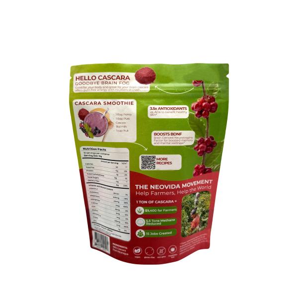 PBAT PLA  Kraft 100% Compostable Stand Up Pouches With Zipper For Dry Food Powder Packaging