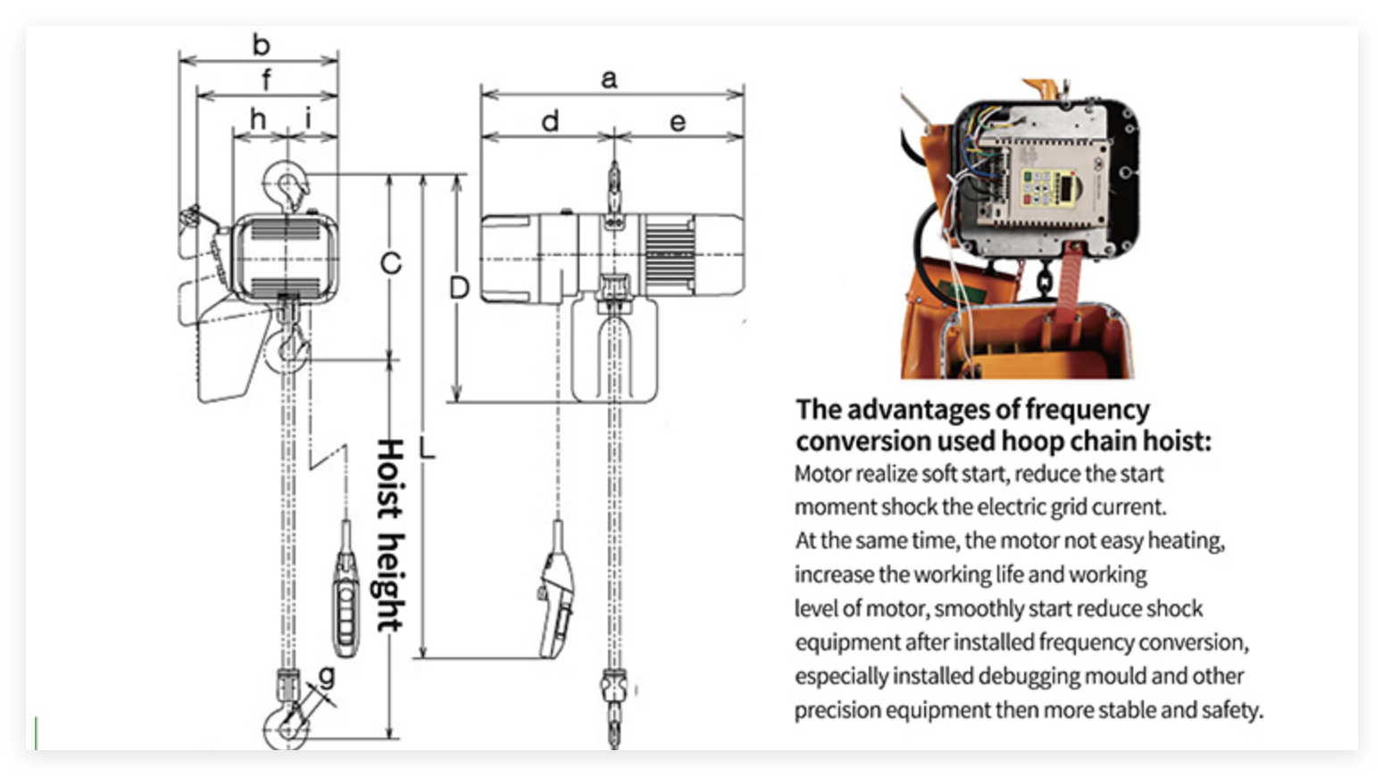 Single Chain Single Speed 3T Chain Hoist Hook Type Electric Chain Hoist