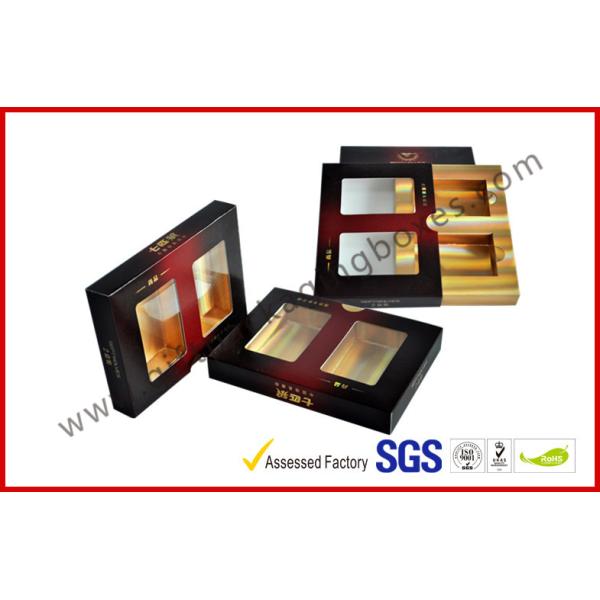 China Brand Golden Cigar Gift Box With CMYK Print Sliver Paper