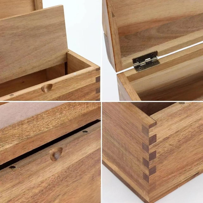 Hanging Wooden Kitchen Food Storage Bag Organizer Storage Box Garbage Bag Storage Box