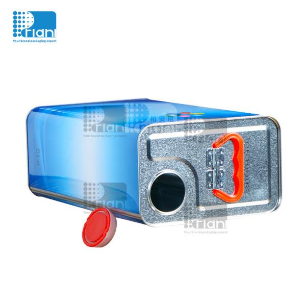 3-5 Litre Empty Paint Tins , Empty Metal Gallon Paint Cans For Packing Thinner Chemical