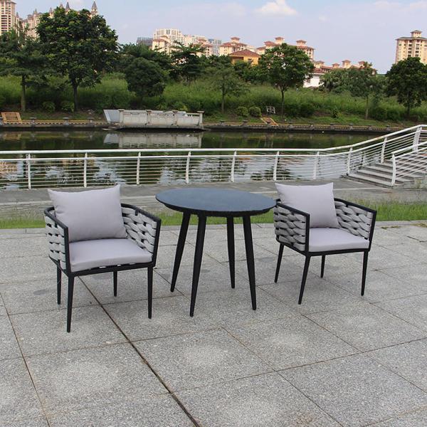 Outdoor Patio Rope Woven Furniture Aluminum Frame Hotel Dining Set with Powder Coated