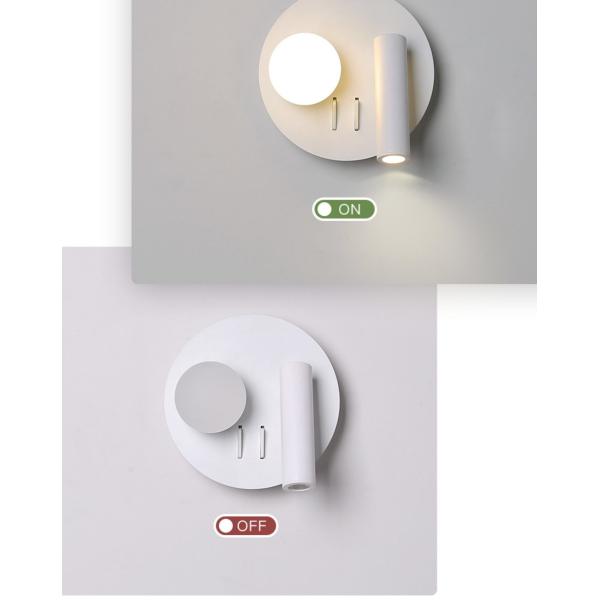 Bedside reading wall lamp acrylic ball Nordic bedroom bed board light living Bedhead wall light for hotel