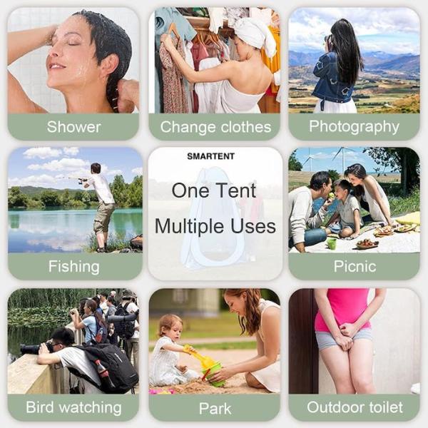 150*150*190CM водонепроницаемая голубая 210T серебро покрытая полиэстер УФ защищенный всплывающий тент конфиденциальности с вентилируемыми боковыми окнами