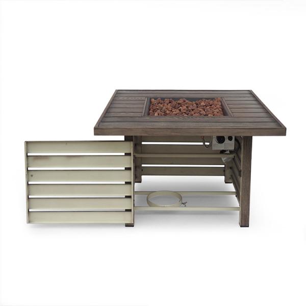 Square 50,000 BTU Iron Outdoor Propane Fire Pit Garden Patio Furniture